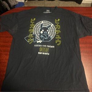 Pokemon Pikachu Electric Type Ready For Battle Graphic Print T-Shirt Size XL